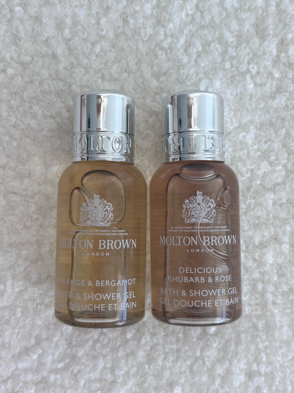 New set of 2 Molton Brown Delicious Rhubarb &Rose and Orange&Bergamot shower gel